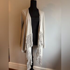 Boden Fringe Open Cardigan in Light Gray - Size M